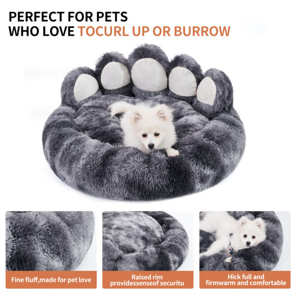 Cute Bear Paw Dog & Cat Bed – Cozy Plush Pet Furniture - Image 10