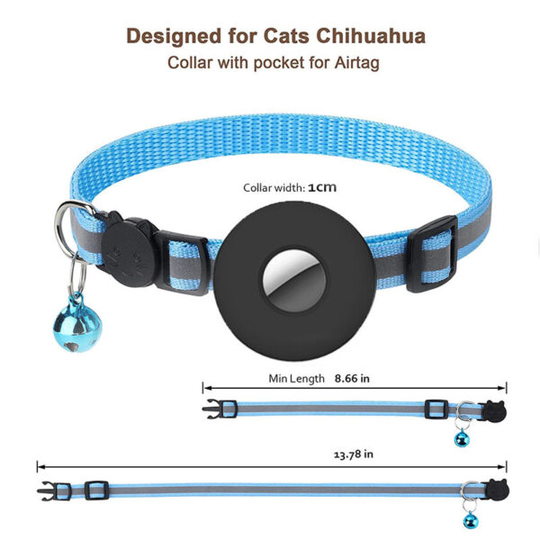 Airtag Pet Collar With Bell Reflective Adjustable Anti-lost Cat Dog Collar - Image 10