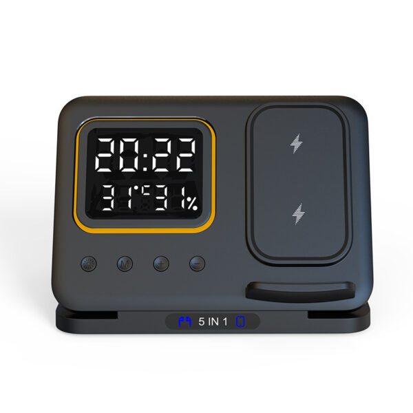 Wireless Charging Station - 15W Fast Charge + Digital Alarm Clock - Image 8