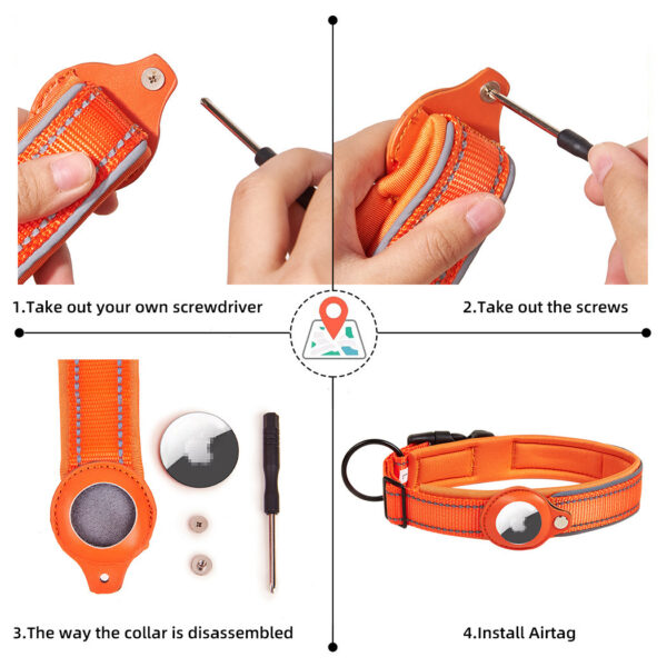 Original Airtag Case Leather Dog Cat Traction Collar For Airtags Location Tracker Pet Anti-lost Device Dog Accessories - Image 9