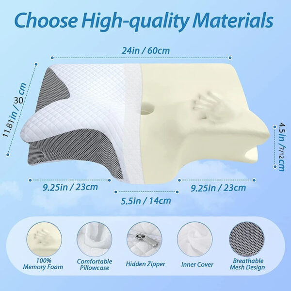 2 In 1 Ergonomic Contour Orthopedic Pillow For Neck Pain. - Image 9