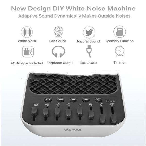 Sleep Aid White Noise Fan Sound Natural Sound Headphone Output - Image 3