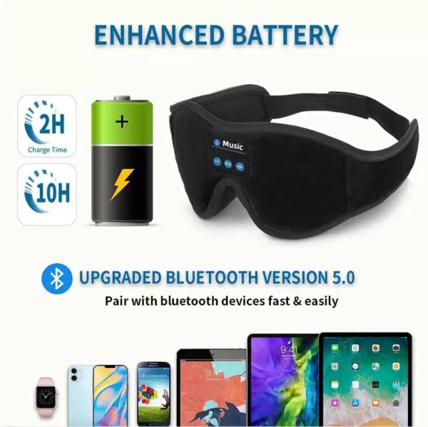 3D Eye Mask Bluetooth 50 Unlimited Music Stereo - Image 2