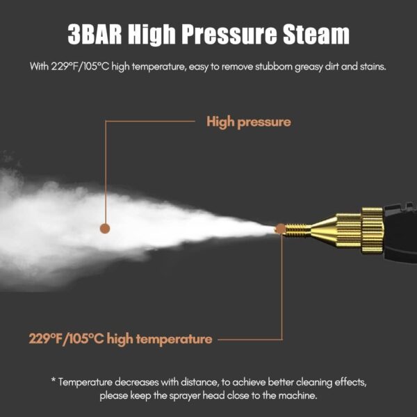 2500W Household High-temperature Steam Cleaner, Sterilization Air Conditioning Kitchen Hood Home Car Steaming Cleaner 220V - Image 4