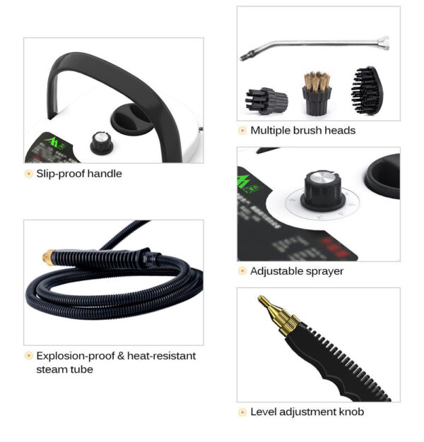 2500W Household High-temperature Steam Cleaner, Sterilization Air Conditioning Kitchen Hood Home Car Steaming Cleaner 220V - Image 5