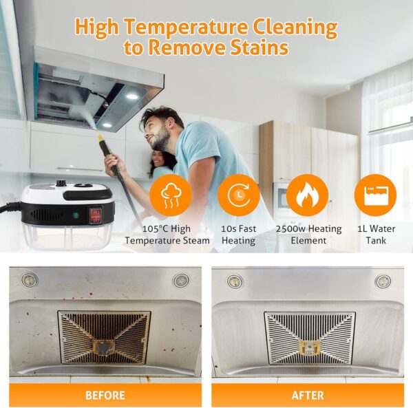 2500W Household High-temperature Steam Cleaner, Sterilization Air Conditioning Kitchen Hood Home Car Steaming Cleaner 220V - Image 10