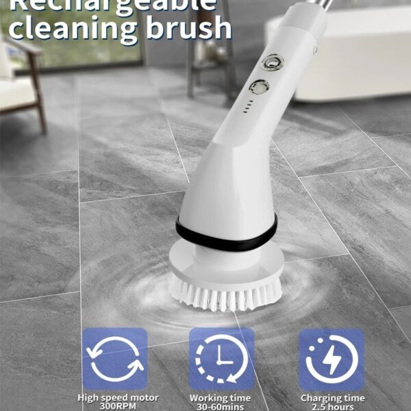 7 In 1 Wireless Electric Cleaning Brush Multifunctional Adjustable Handled Cleaning Brush For Kitchen Bathroom Fish Tank - Image 3