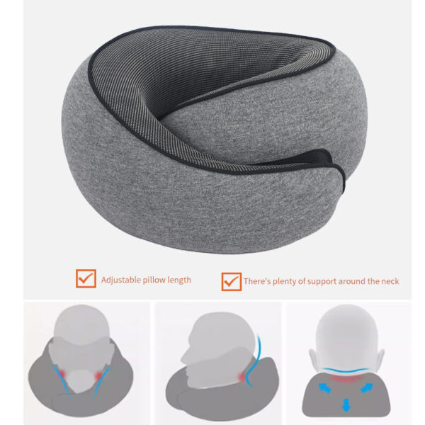 Travel Pillow Neck Pillow Memory Foam Neck Pillow Airplane, Portable Travel Pillows For Airplanes Offices And Cars Travel Neck Pillow Soft Neck Pillow For Traveling - Image 9