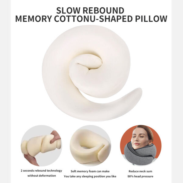Travel Pillow Neck Pillow Memory Foam Neck Pillow Airplane, Portable Travel Pillows For Airplanes Offices And Cars Travel Neck Pillow Soft Neck Pillow For Traveling - Image 3