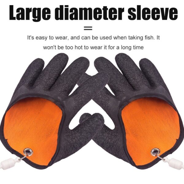 Fishing Gloves Anti-Slip Protect Hand From Puncture Scrapes Fisherman Professional Catch Fish Latex Hunting Gloves Left Right - Image 3