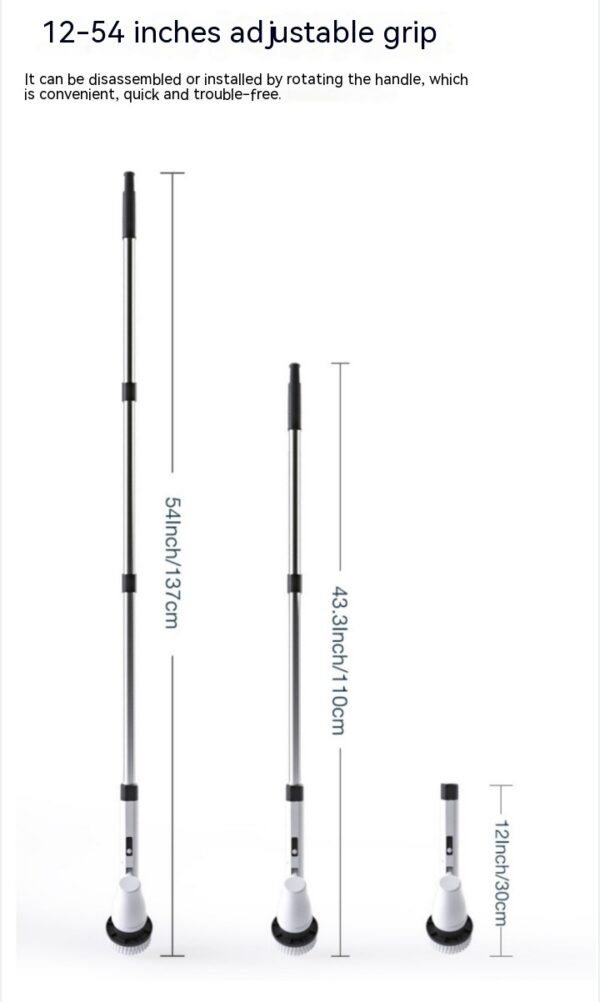 7-in-1 Wireless Cleaning Brush Long Handle Retractable Bathroom Toilet Floor Electric Brush - Image 7