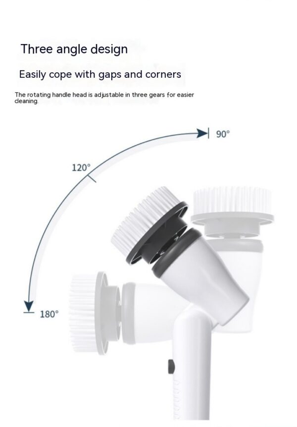 7-in-1 Wireless Cleaning Brush Long Handle Retractable Bathroom Toilet Floor Electric Brush - Image 3