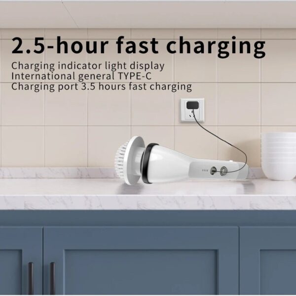 7 In 1 Wireless Electric Cleaning Brush Multifunctional Adjustable Handled Cleaning Brush For Kitchen Bathroom Fish Tank - Image 6