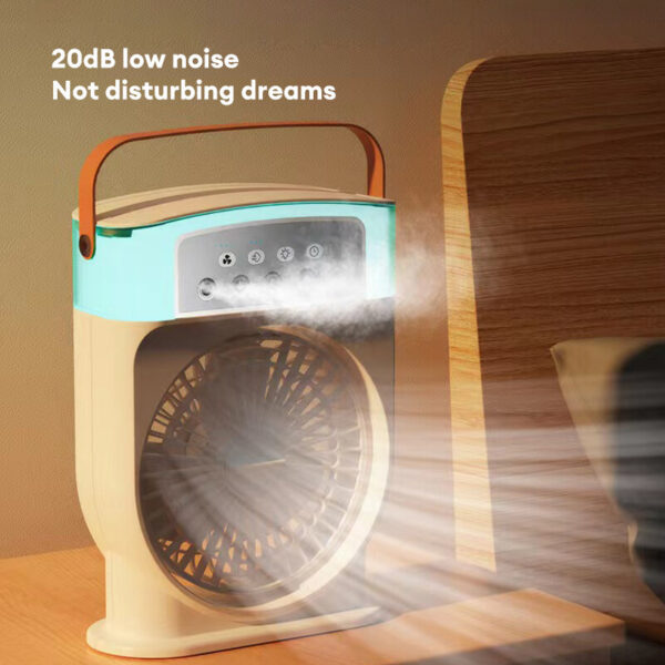 Portable USB Air Conditioner Cooling Fan With 5 Sprays 7 Color Light 600ML Water Tank Spray Mist Air Cooler Humidifiers - Image 8