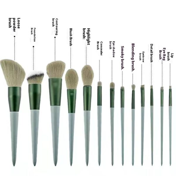 13 PCs Purpleflower Holly Leaf Makeup Brushes Suit Soft Hair - Image 7