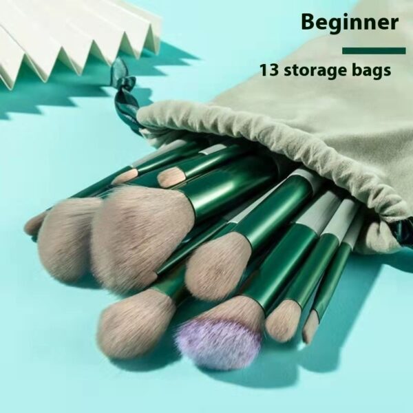 13 PCs Purpleflower Holly Leaf Makeup Brushes Suit Soft Hair - Image 6