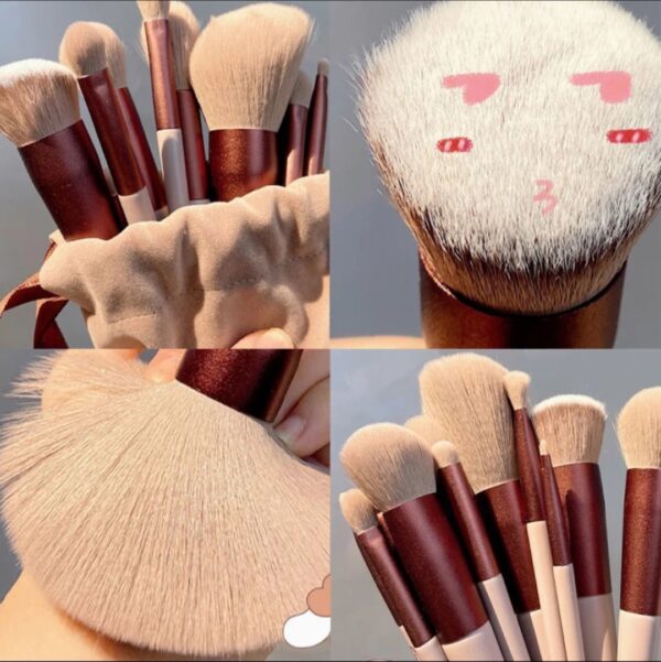 13 PCs Purpleflower Holly Leaf Makeup Brushes Suit Soft Hair - Image 4