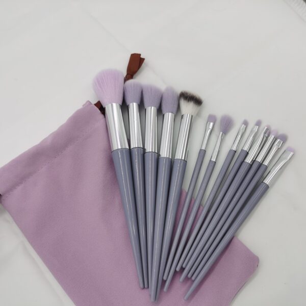 13 PCs Purpleflower Holly Leaf Makeup Brushes Suit Soft Hair - Image 3
