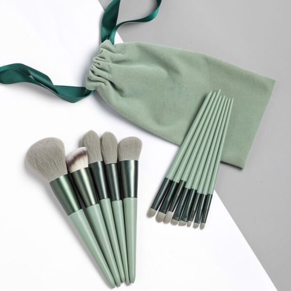 13 PCs Purpleflower Holly Leaf Makeup Brushes Suit Soft Hair - Image 9
