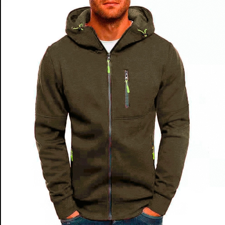 Men's Zipper Hooded Sweater Men's Zipper Hooded Sweater - Image 4
