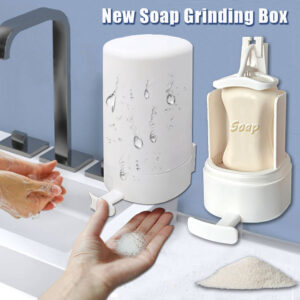 Soap Grinder Dispenser - Wall-Mounted Dry Organizer Box for Soap Powder